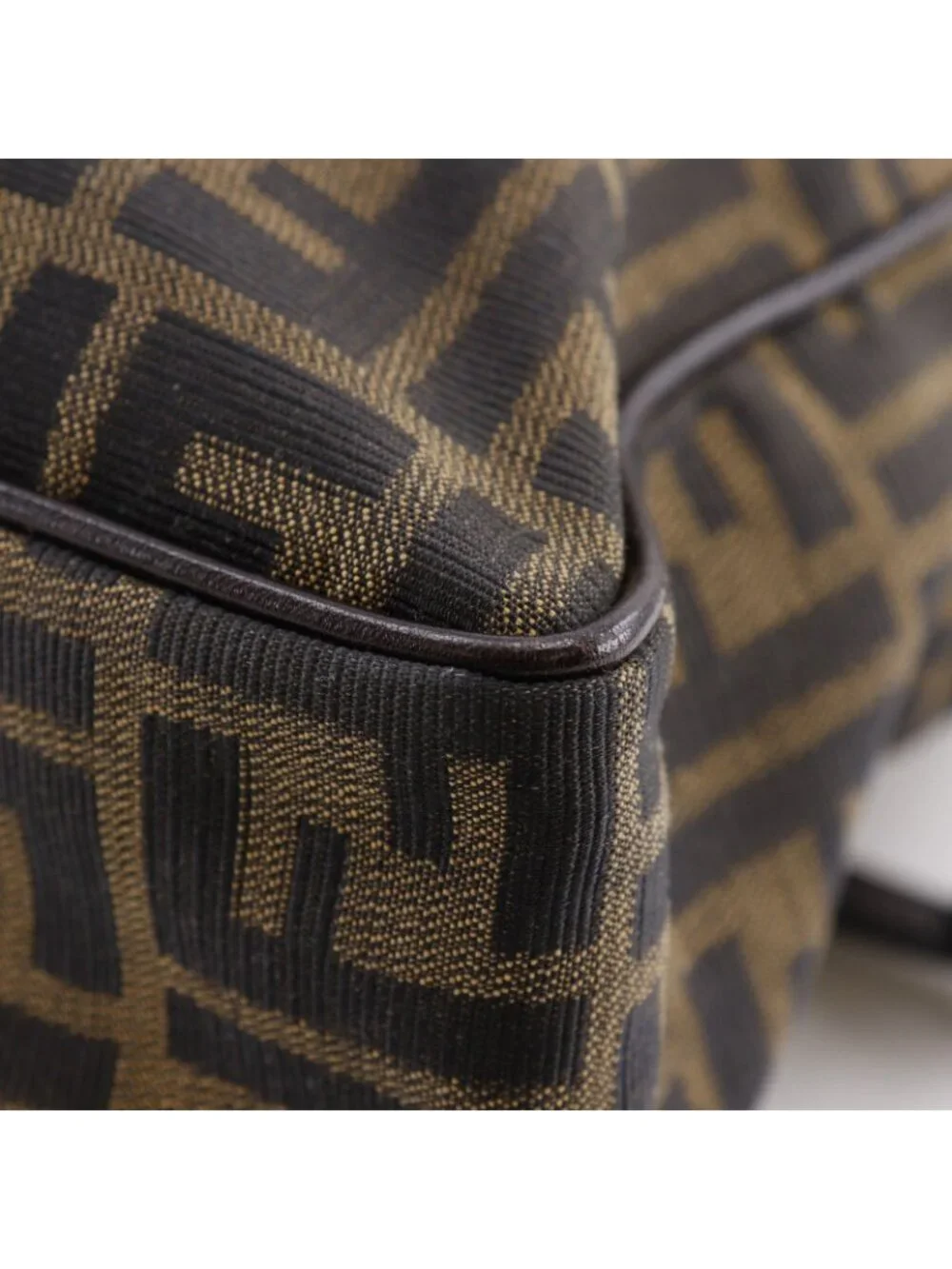 Fendi Zucca 2-Way Shoulder Nylon Canvas Brown Business